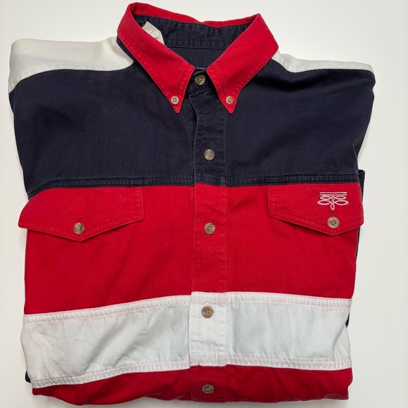 Roper Rodeo Cowboy Western USA Red White Blue Button Up Pocket Size Medium - Picture 4 of 9